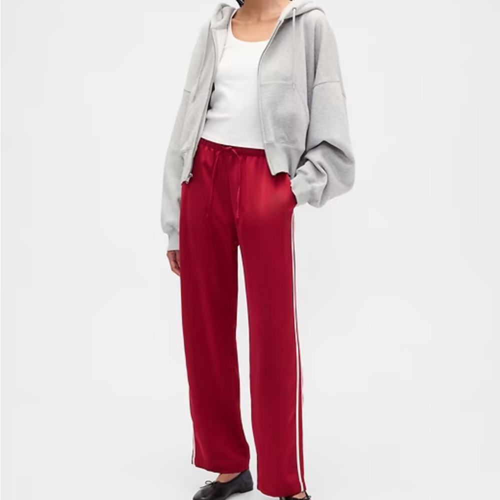 Gap Factory Red Satin Track Pants